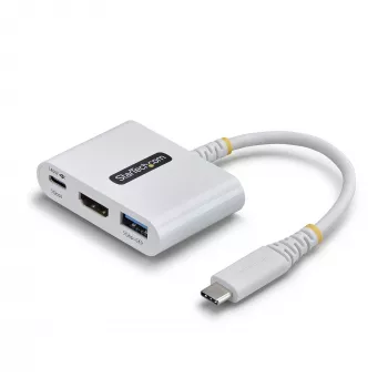 StarTech.com USB-C į HDMI daugiafunkcis adapteris su 140 W PD įkrovimu, 4K 60Hz HDMI, USB 5 Gbps šakotuvu, mini dokas, skirtas MacBook / Dell / Thinkpad / HP / iPad / planšetiniams kompiuteriams