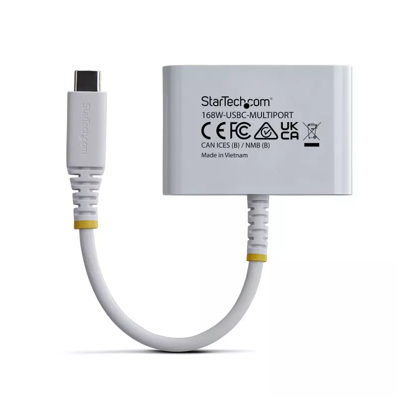 StarTech.com USB-C į HDMI daugiafunkcis adapteris su 140 W PD įkrovimu, 4K 60Hz HDMI, USB 5 Gbps šakotuvu, mini dokas, skirtas MacBook / Dell / Thinkpad / HP / iPad / planšetiniams kompiuteriams