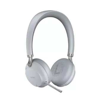 Yealink BH72 laisvų rankų įranga, laidinė ir belaidė, ant galvos dedama, skambučiams / muzikai, USB Type-A, Bluetooth, įkrovimo stovas, šviesiai pilka