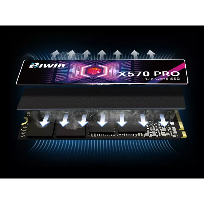 BIWIN X570 Pro M.2 NVMe SSD 4TB PCIe Gen5 — 14000 MB/s skaitymas, 13000 MB/s rašymas