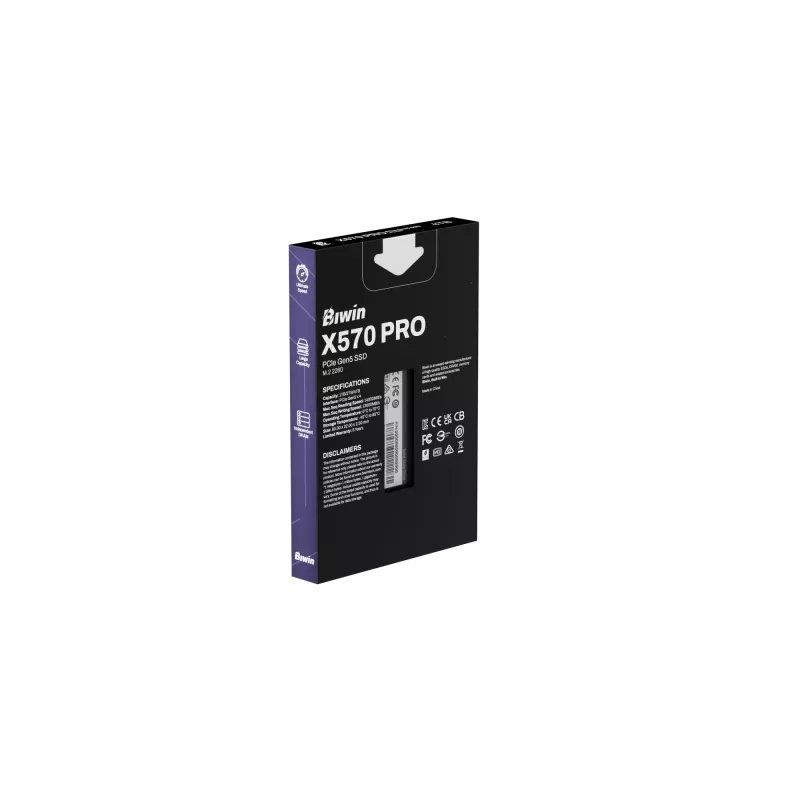 BIWIN X570 Pro M.2 NVMe SSD 4TB PCIe Gen5 — 14000 MB/s skaitymas, 13000 MB/s rašymas
