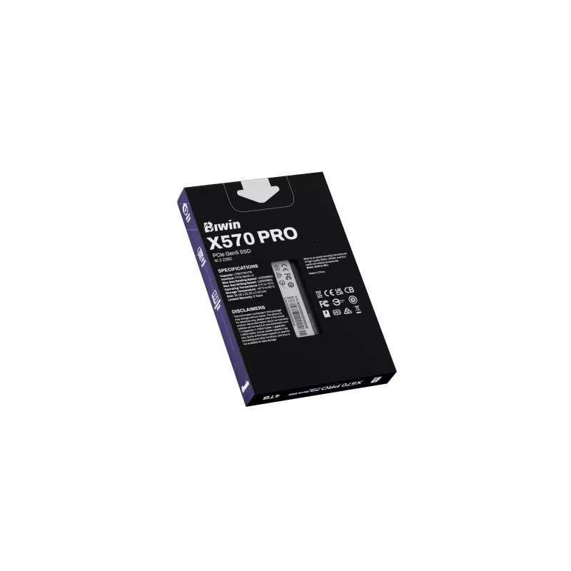 BIWIN X570 Pro M.2 NVMe SSD 4TB PCIe Gen5 — 14000 MB/s skaitymas, 13000 MB/s rašymas