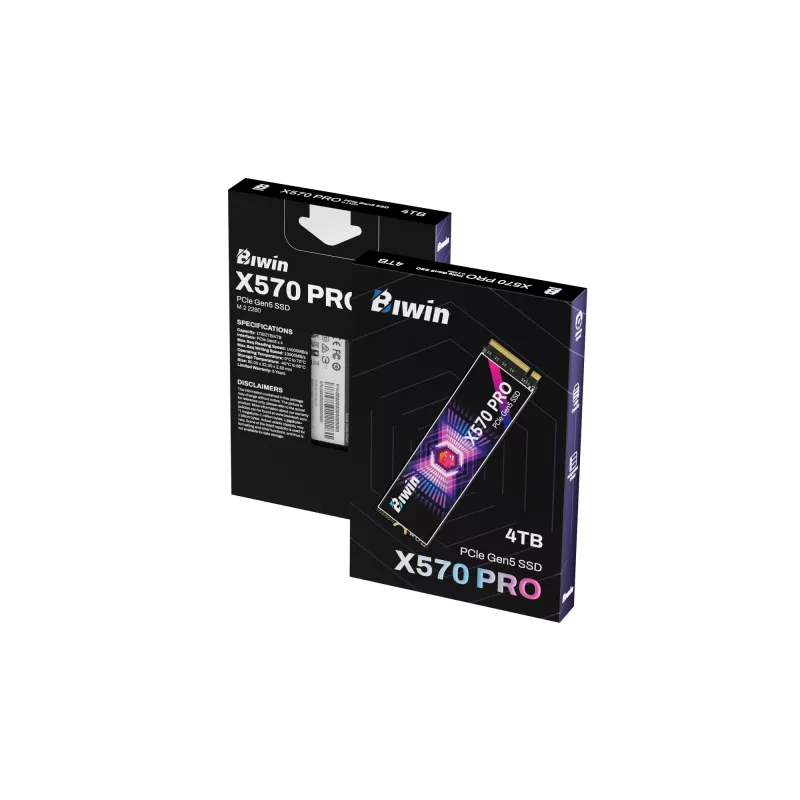 BIWIN X570 Pro M.2 NVMe SSD 4TB PCIe Gen5 — 14000 MB/s skaitymas, 13000 MB/s rašymas