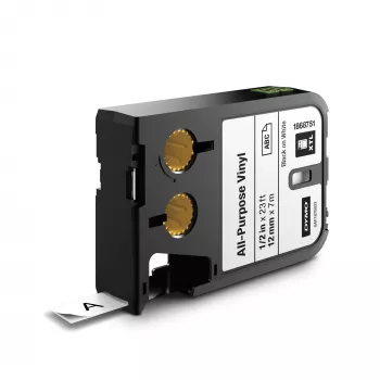 DYMO XTL universalios vinilo etiketės | 12 mm x 7 m | Juoda ant balto