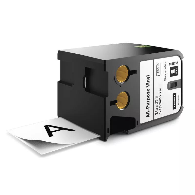 DYMO XTL universalios vinilo etiketės | 54 mm x 7 m | Juoda ant balto