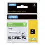DYMO Rhino pramoninės vinilo etiketės | 12 mm x 5,5 m | Balta spauda ant žalios | Lipnios | skirtos Rhino ir LabelManager etikečių spausdintuvams