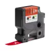 DYMO Rhino pramoninės vinilo etiketės | 19 mm x 5,5 m | Balta spauda ant raudonos | Lipnios | skirtos Rhino ir LabelManager etikečių spausdintuvams