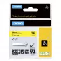DYMO Rhino pramoninės vinilo etiketės | 24 mm x 5,5 m | juodas spaudinys ant geltonos | lipnios | skirtos LabelManager ir Rhino etikečių spausdintuvams