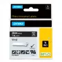 DYMO Rhino pramoninės vinilo etiketės | 24 mm x 5,5 m | Baltas spausdinimas ant juodo paviršiaus | Lipnios | skirtos LabelManager ir Rhino etikečių gamintojams