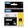 DYMO Rhino pramoninės nuolatinės poliesterio etiketės | 6 mm x 5,5 m | Juodas spaudinys ant balto | Lipnios | skirtos Rhino ir LabelManager etikečių spausdintuvams
