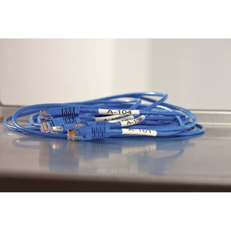 DYMO Rhino pramoninės termiškai susitraukiančios kabelių ženklinimo juostelės | 24 mm x 1,5 m | juodas spaudinys ant geltonos | skirtos Rhino ženklintuvams