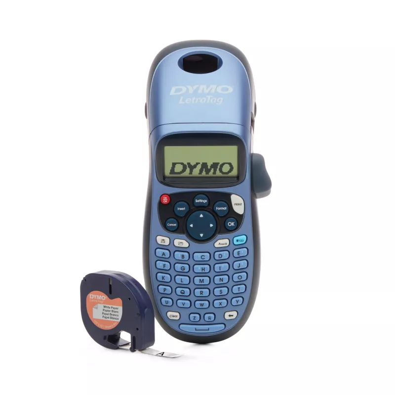 DYMO LetraTag LT-100H delninis etikečių spausdintuvas | ABC klaviatūros etikečių spausdintuvas su lengvai naudojamu 13 simbolių LCD ekranu | namams ar biurui | mėlynas