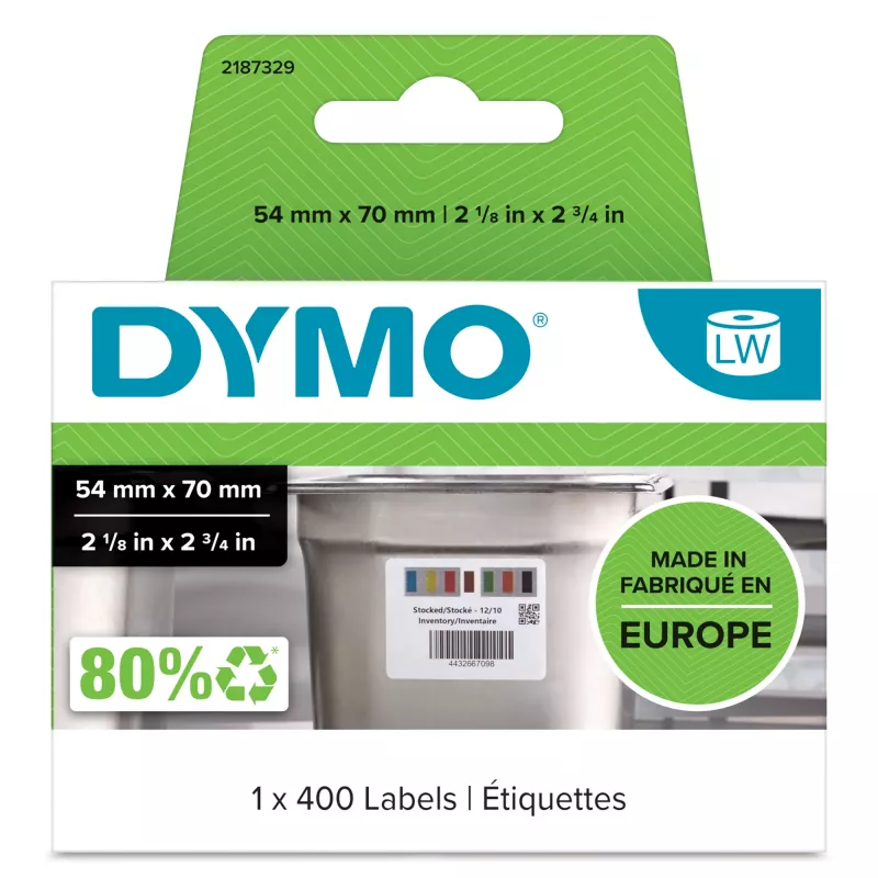 DYMO Authentic LabelWriter atsargų rotacijos etiketės maisto pramonei | 54 mm x 70 mm | 400 spalvomis koduotų lipnių etikečių | Skirtos LabelWriter etikečių spausdintuvams