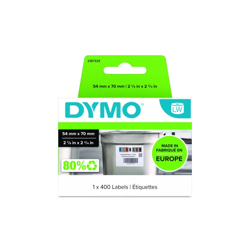 DYMO Authentic LabelWriter atsargų rotacijos etiketės maisto pramonei | 54 mm x 70 mm | 400 spalvomis koduotų lipnių etikečių | Skirtos LabelWriter etikečių spausdintuvams