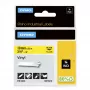 DYMO Rhino pramoninės vinilinės etiketės | 19 mm x 5,5 m | Juodas spausdinimas ant geltonos | Lipnios | skirtos Rhino ir LabelManager etikečių gamintojams