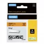 DYMO Rhino pramoninės vinilo etiketės | 12 mm x 5,5 m | juodas spausdinimas ant oranžinės | lipnios | skirtos Rhino ir LabelManager etikečių spausdintuvams