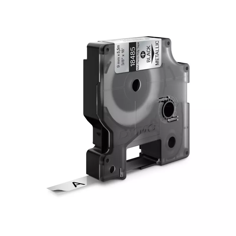 DYMO Rhino Industrial nuolatinės poliesterinės etiketės | 9 mm x 5,5 m | Juodas spausdinimas ant metalinės | Lipnios | skirtos Rhino ir LabelManager etikečių spausdintuvams