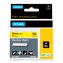 DYMO Rhino pramoninės lanksčios nailoninės etiketės | 24 mm x 3,5 m | Juoda spauda ant geltono | Lipnios | skirtos Rhino ir LabelManager ženklinimo įrenginiams