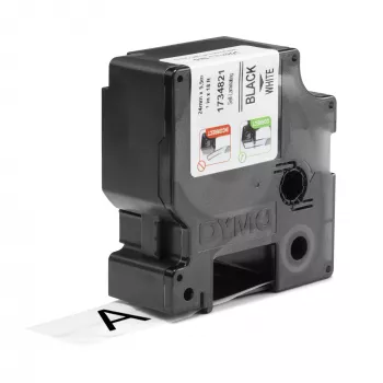 DYMO Rhino pramoninės savaime laminuojančios etiketės | 24 mm x 5,5 m | Balta ant juodo | skirta Rhino etikečių spausdintuvams