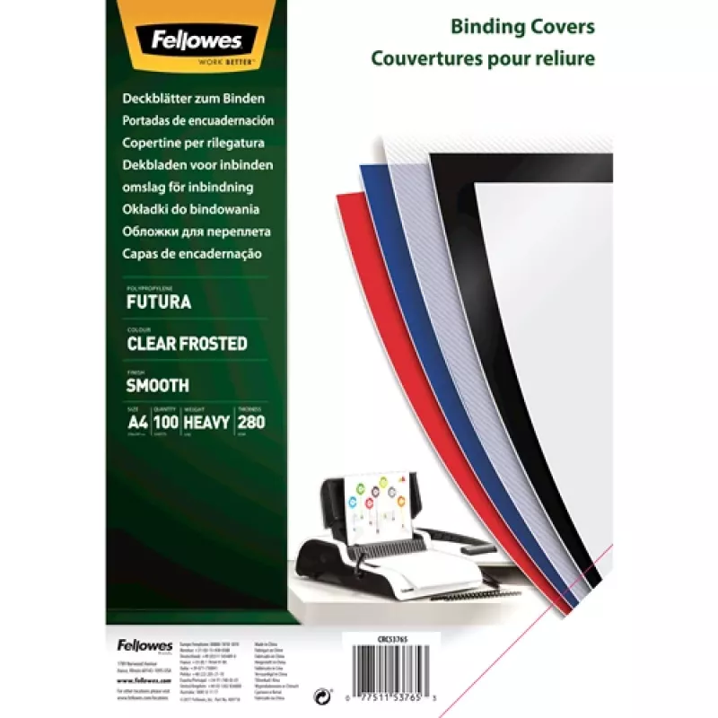 Fellowes 5376503 įrišimo viršelis A4 Polipropilenas (PP) Skaidrus 100 vnt.