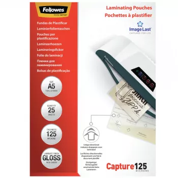 Fellowes ImageLast A5 125 mikronų laminavimo maišelis – 25 vnt., blizgus, permatomas, A5, 0,125 mm, 218 mm, 1 mm