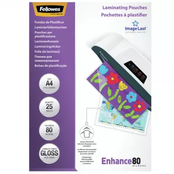Fellowes ImageLast A4 80 mikronų laminavimo plėvelė - 25 vnt., blizgi, skaidri, A4, 0,08 mm, 210 mm, 1 mm