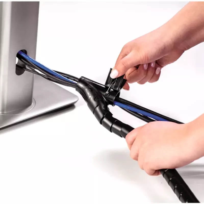Fellowes CableZip - Juodas, Kabelių įvorė, Stalinis, Juoda