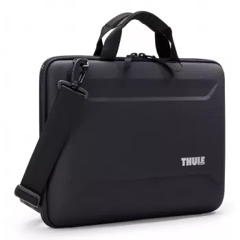 Nešiojamojo kompiuterio krepšys Thule Gauntlet 16, skirtas 16 colių MacBook, juodas, sustiprintas įdėklas ir apsauginis užtrauktukas