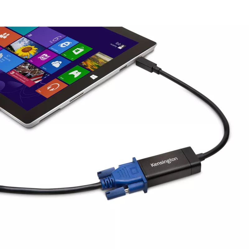 Kensington VM1000 Mini DisplayPort į VGA adapteris, 0,14 m, Mini DisplayPort 1.2, VGA, kištukas, lizdas, 1920 x 1080 pikselių