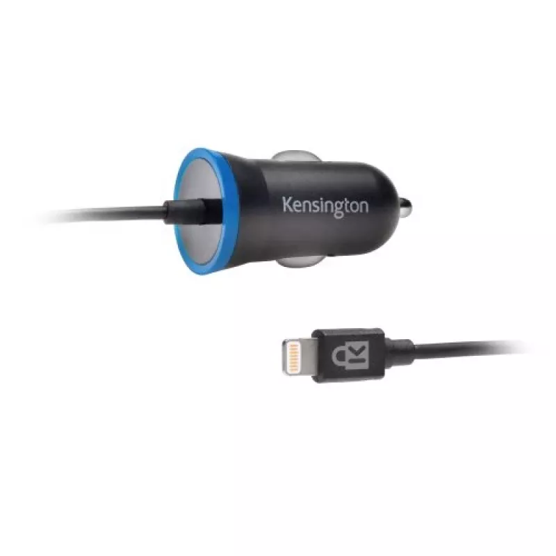 Kensington PowerBolt™ 2.4 automobilinis įkroviklis — juodas, automobilinis, cigarečių degiklio lizdas, 1 m, juodas
