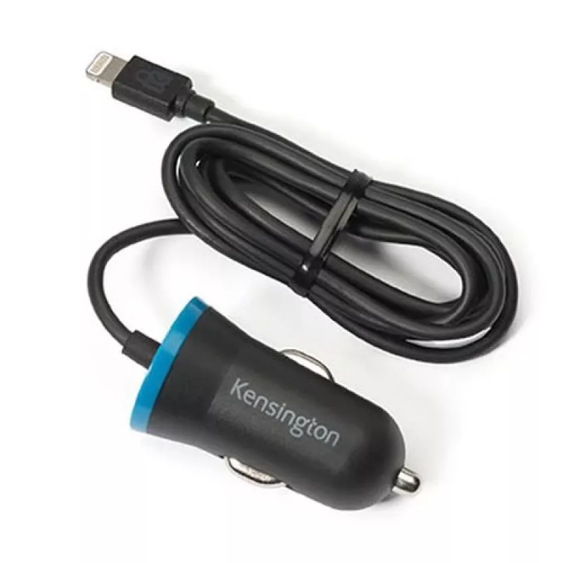 Kensington PowerBolt™ 2.4 automobilinis įkroviklis — juodas, automobilinis, cigarečių degiklio lizdas, 1 m, juodas