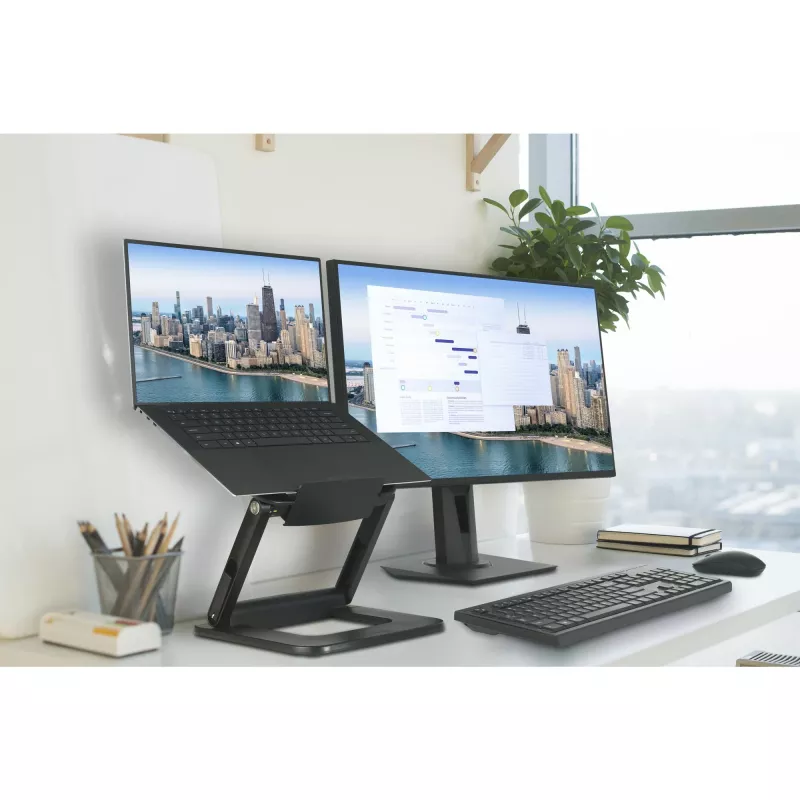 Kensington SmartFit EQ reguliuojamas kelių kampų nešiojamojo kompiuterio stovas, Nešiojamojo kompiuterio stovas, Juoda, Plastikas, 33 cm (13 coliai), 40,6 cm (16 colių), 3 kg