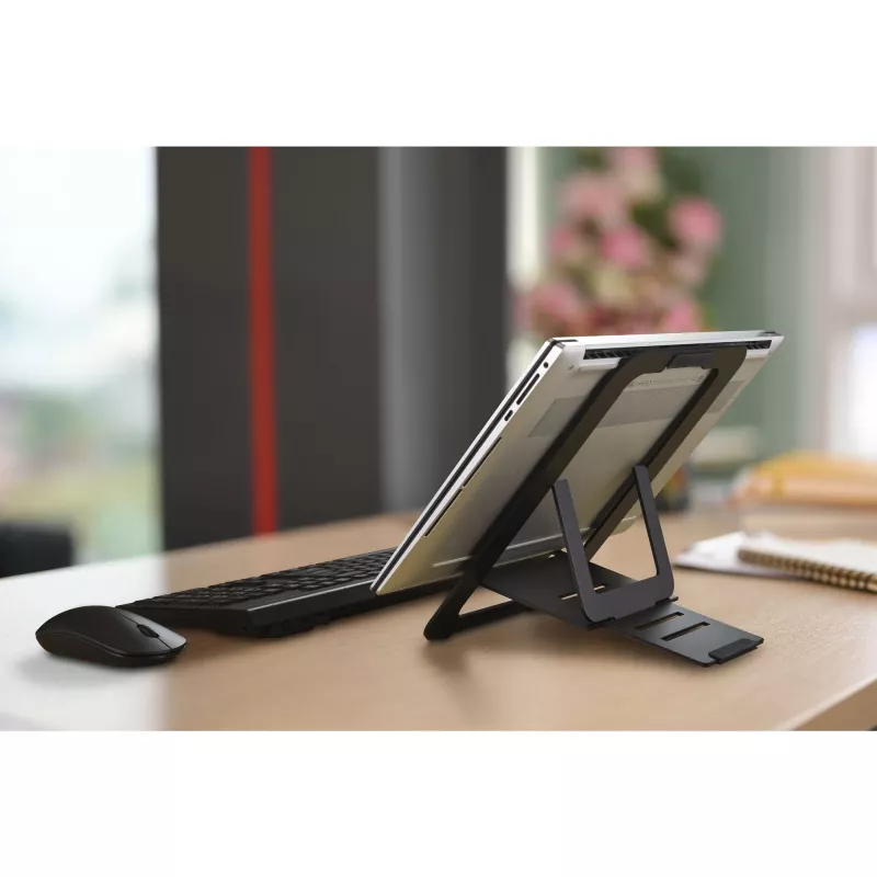 Kensington EQ reguliuojamas aliuminis nešiojamojo kompiuterio stovas, Nešiojamojo kompiuterio stovas, Juoda, Aliuminis, 25.4 cm (10 colių), 43.2 cm (17 colių), 3 kg