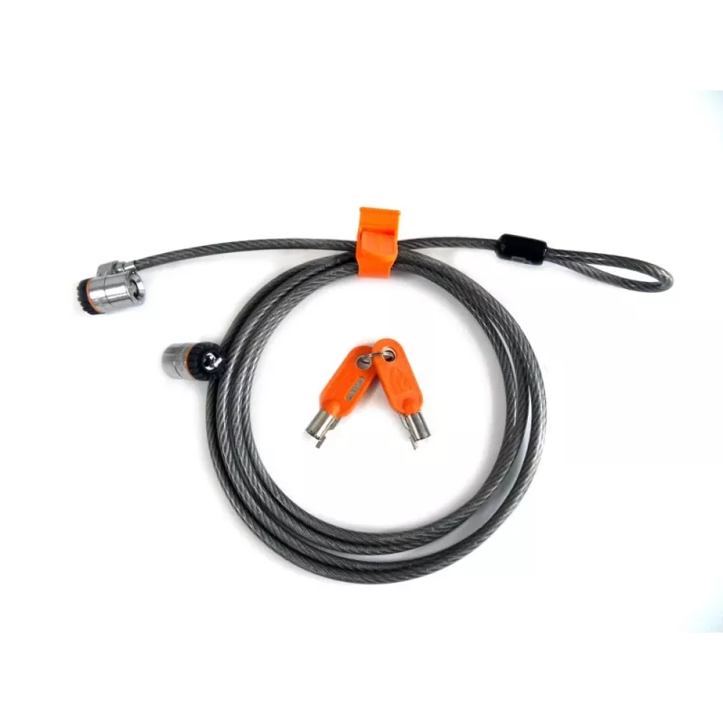 Kensington MicroSaver® Keyed Twin nešiojamojo kompiuterio užraktas, 2,2 m, apvalus raktas, plieninis