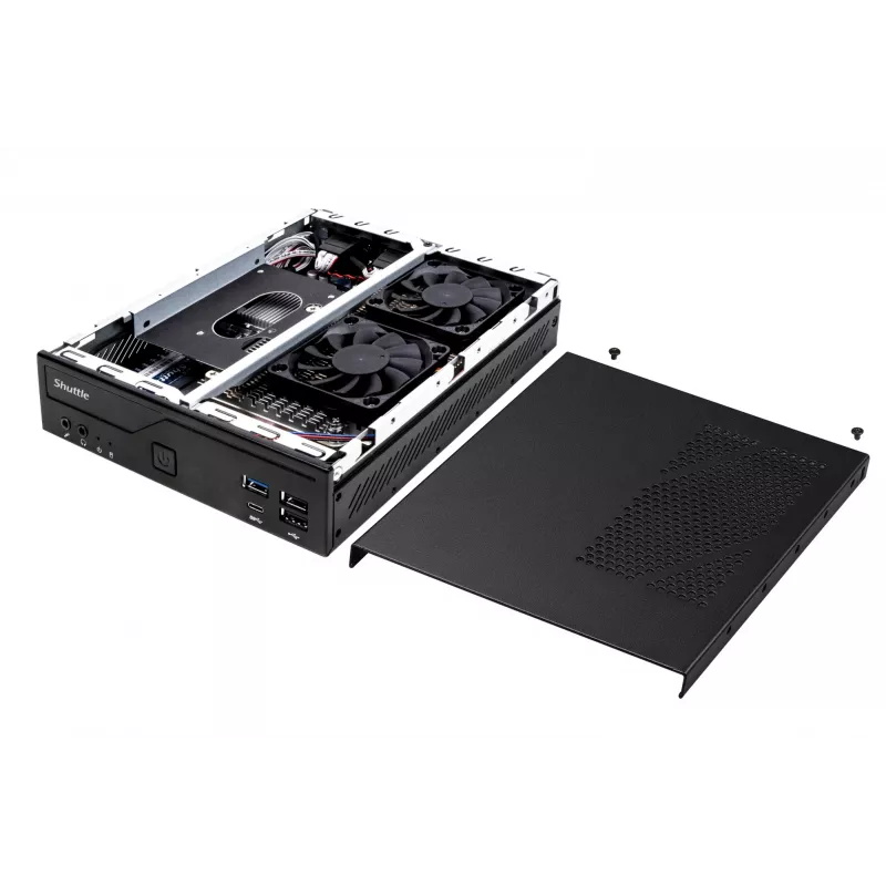 Shuttle plonas PC DH610, S1700, 1x HDMI, 2x DP, 1x 2,5 col., 2x M.2, 2x LAN (Intel 1G + 2,5G), 2x COM, 24/7 nepertraukiamas veikimas, komplekt. VESA