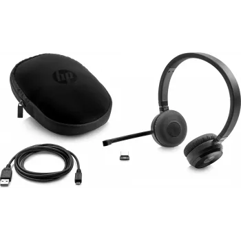 HP UC Wireless Duo laisvų rankų įranga, belaidė, biurui / skambučių centrui, 310 g, ausinės, juoda