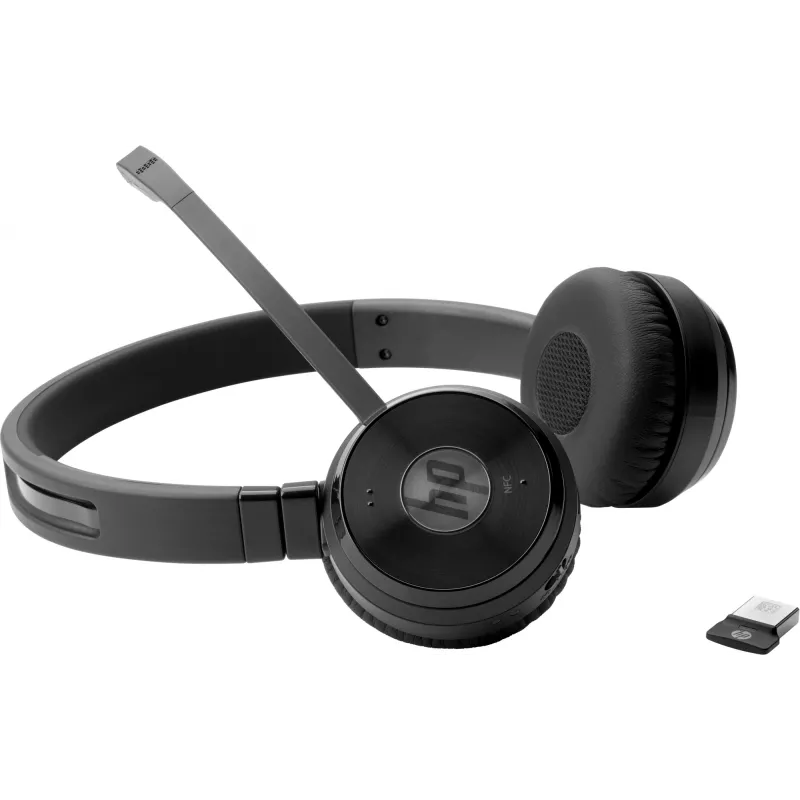 HP UC Wireless Duo laisvų rankų įranga, belaidė, biurui / skambučių centrui, 310 g, ausinės, juoda