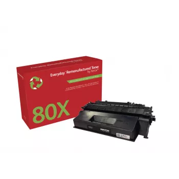 „Everyday™ Mono Remanufactured Toner by Xerox“, suderinamas su HP 80X (CF280X), didelės talpos