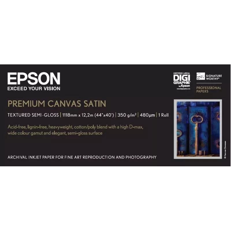 Epson Premium Satin drobės ritinys 44 coliai x 12,2 m 350 g/m²
