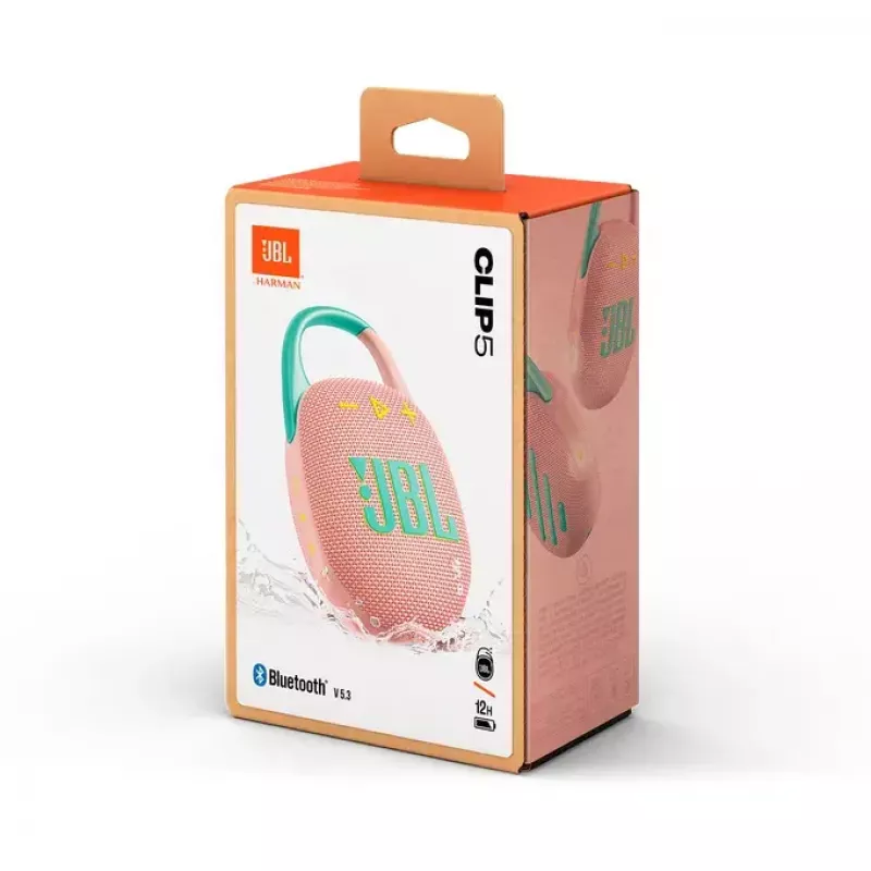 Nešiojamas garsiakalbis JBL Clip 5 Mint (JBLCLIP5PINK)