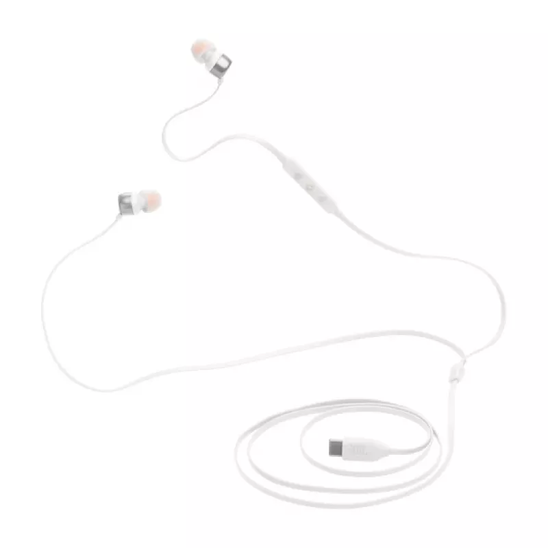 JBL Tune 310C ausinės su laidu į ausis skambučiams / muzikai USB Type-C baltos