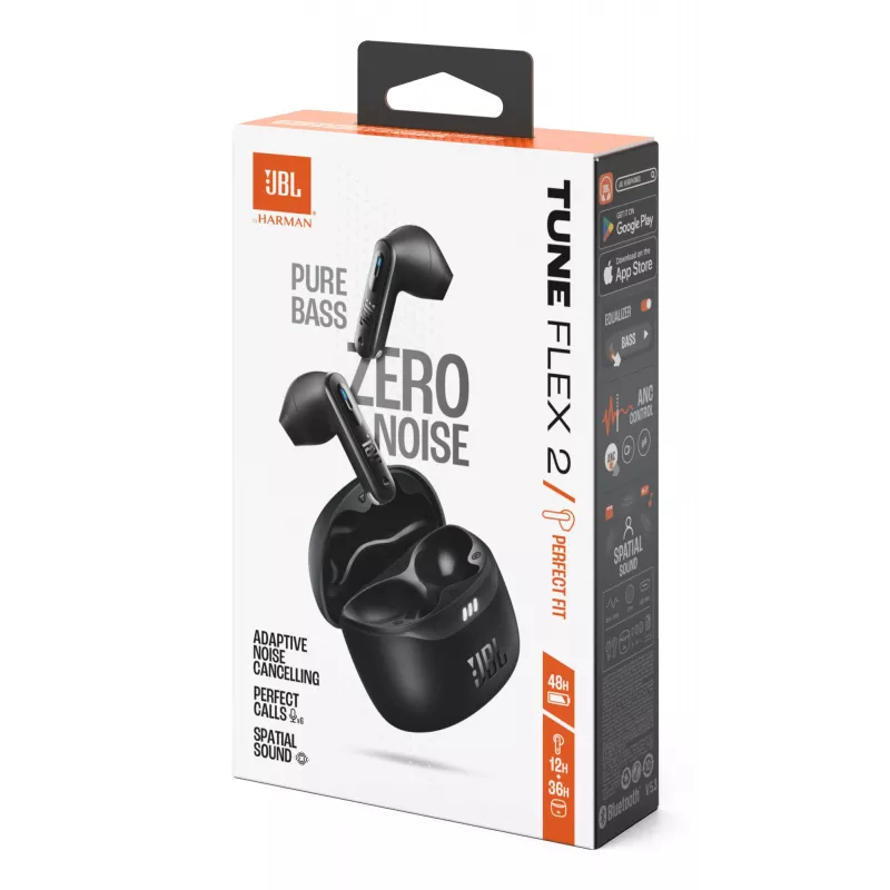 JBL Tune Flex 2 ausinės True Wireless Stereo (TWS) į ausis įdedamos Skambučiai / Muzika Bluetooth Juoda