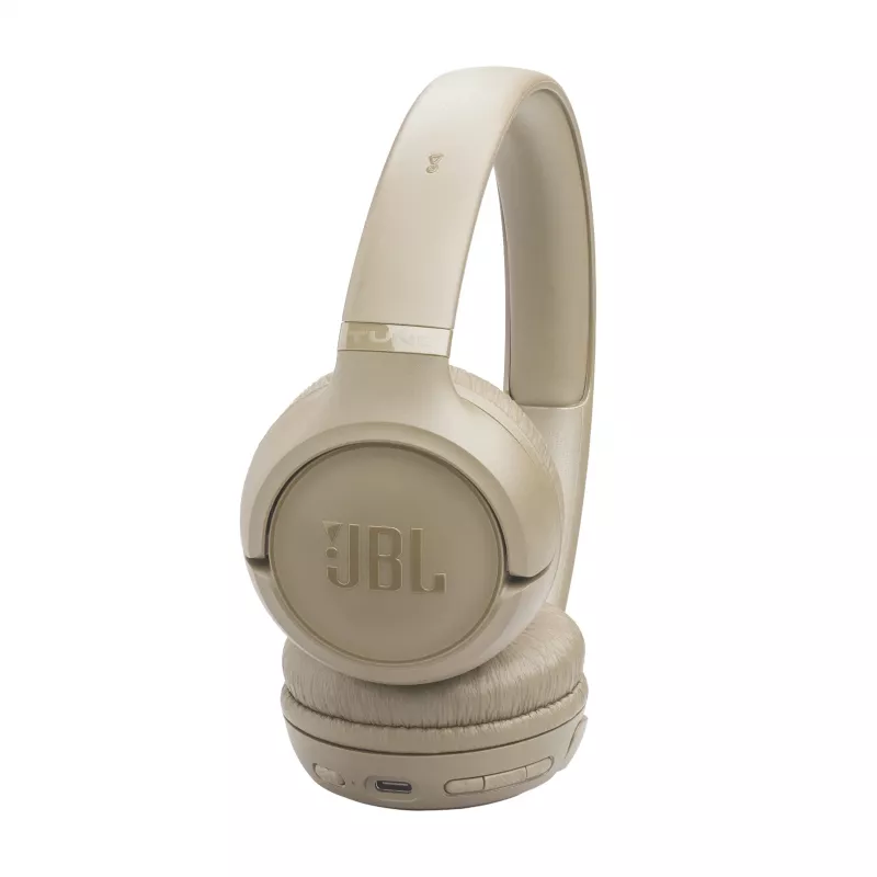 JBL Tune 530BT belaidės ausinės su galvos lankeliu, skirtos skambučiams / muzikai, USB Type-C, Bluetooth, smėlinės