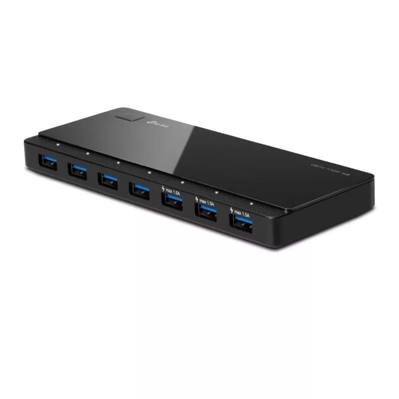 TP-Link UH700 sąsajos šakotuvas USB 3.2 Gen 1 (3.1 Gen 1) Micro-B 5000 Mbit/s Juoda