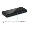 TP-Link UH700 sąsajos šakotuvas USB 3.2 Gen 1 (3.1 Gen 1) Micro-B 5000 Mbit/s Juoda