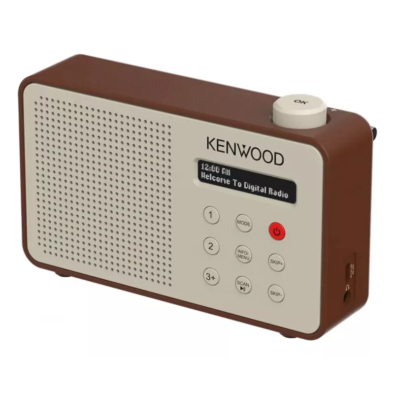 Kenwood CRM25DABT nešiojamas skaitmeninis radijas, Mocha spalvos