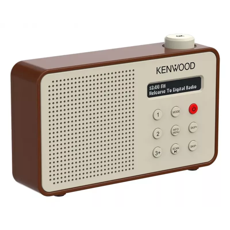 Kenwood CRM25DABT nešiojamas skaitmeninis radijas, Mocha spalvos