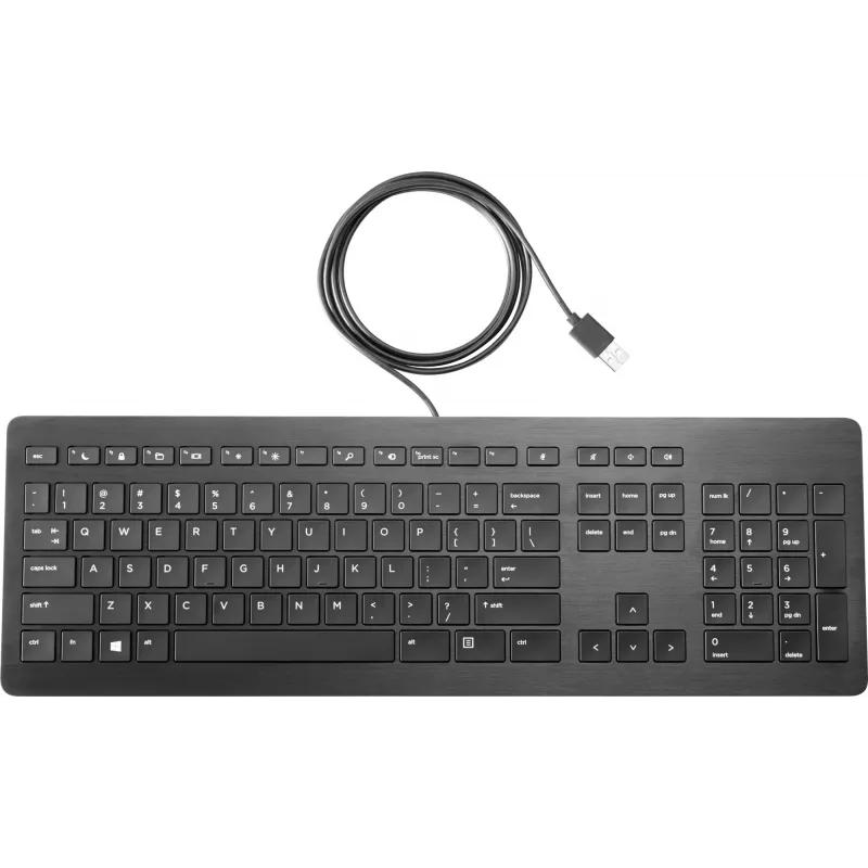 HP USB Premium klaviatūra, pilno dydžio (100 %), laidinė, USB, membraninė, juoda