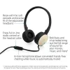 HP Stereo ausinės H2800 (juodos su šilkiniu auksu), laidinės, skambučiams / muzikai, 125 g, ausinės, juoda, auksinė
