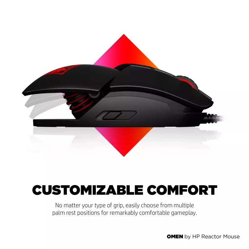 HP OMEN by Reactor pelė, dešiniarankiams, optinė, USB Type-A, 16000 DPI, 0,2 ms, juoda